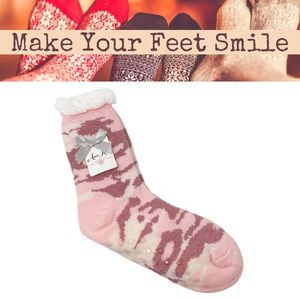 Alexa Rose Sock Bootie with Grippers and Sherpa Lining